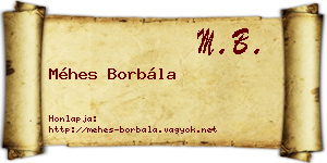 Méhes Borbála névjegykártya